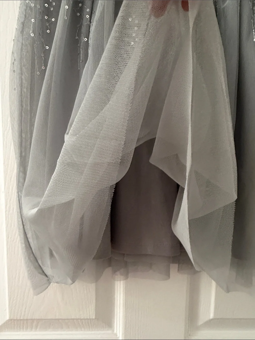 GAP Silver Sequin Tulle Party Dress
